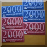 C11. 6 Sets 2000 uncirculated coins. 3 Philadelphia. 3 Denver. - $10 each set
